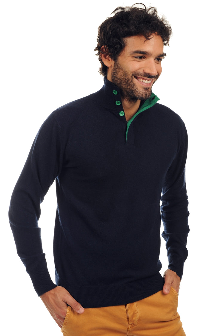 Gauvain en cachemire homme - marine foncé-vert anglais - Mahogany
