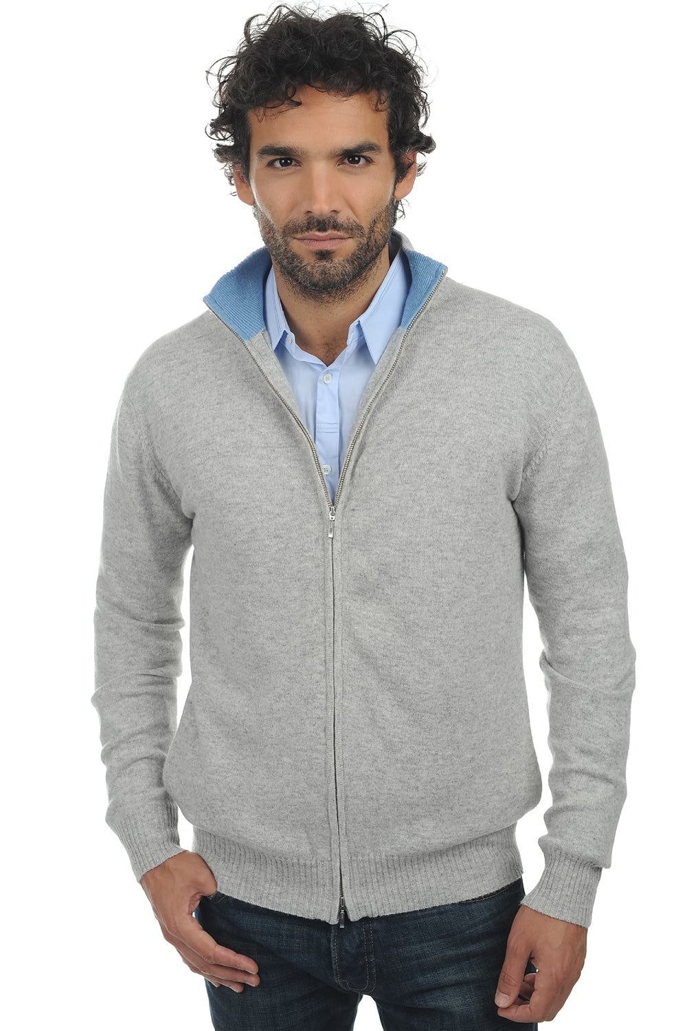 Gilet en cachemire, 100 % Cachemire, homme, col col montant / col cheminée, fermeture zip, coupe droite, manches longues, fine, , Mahogany
