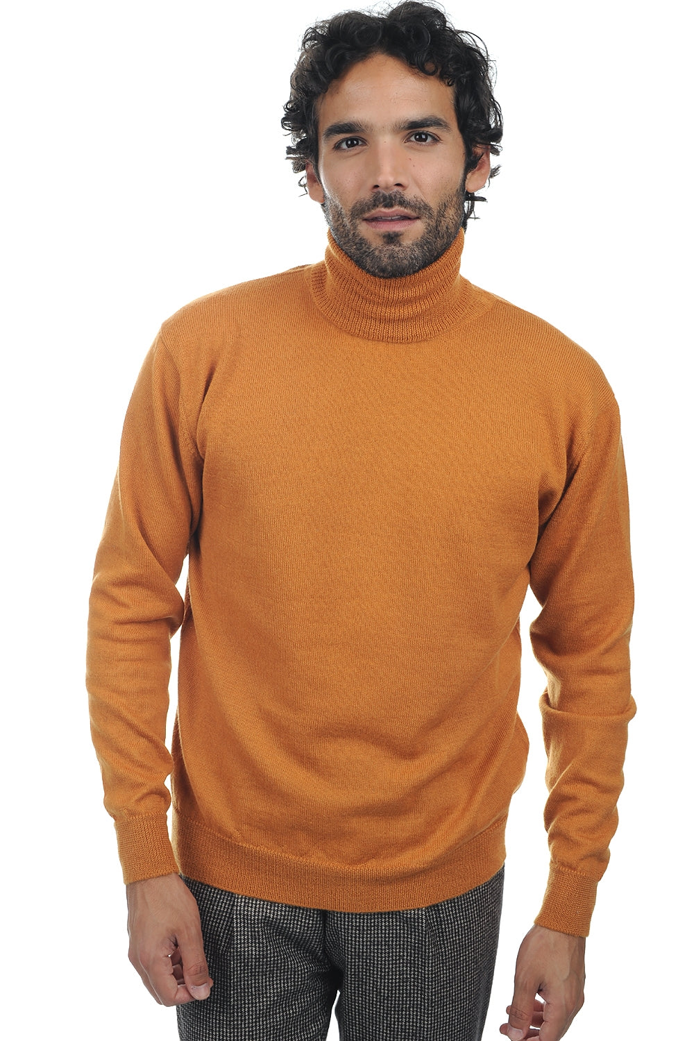 Edgar-Alpaga en baby alpaga homme - safran - Mahogany