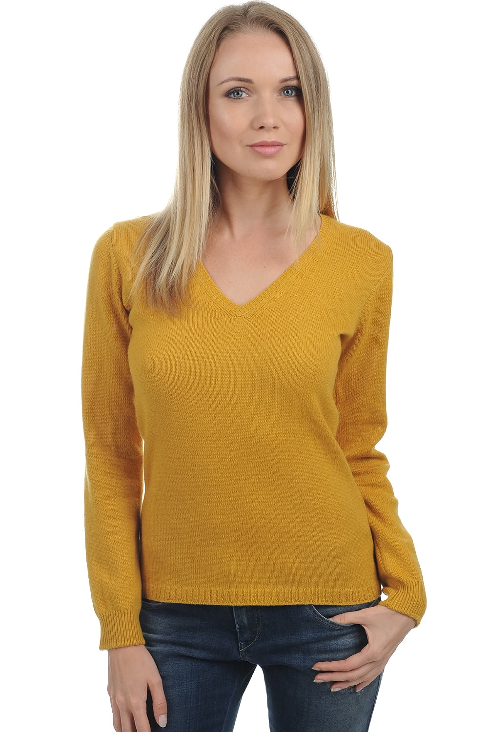 Erine 4F en cachemire femme - moutarde - Mahogany