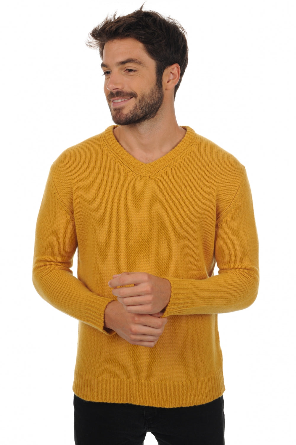 Atman en cachemire homme - moutarde - Mahogany