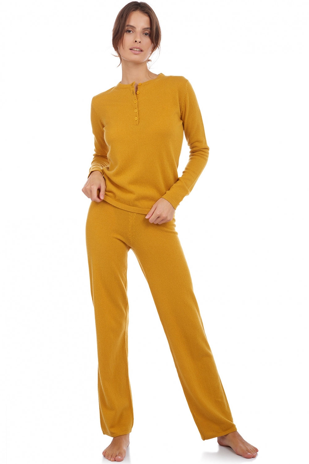 Loan en cachemire femme - moutarde - Mahogany