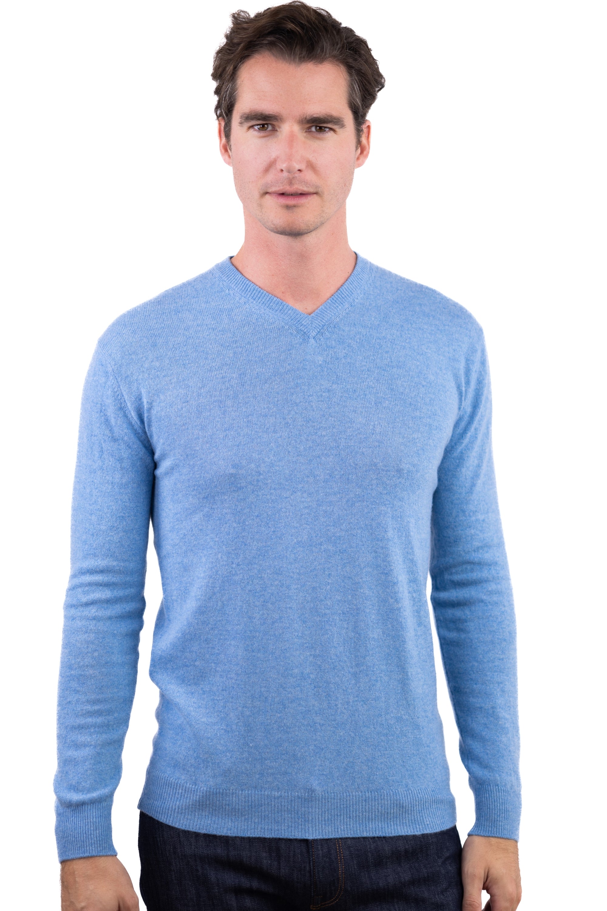 Maddox en cachemire homme - bleu azur chiné - Mahogany