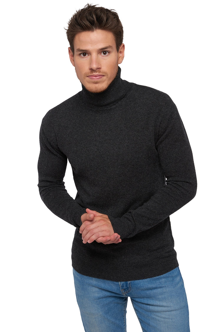 Pull en cachemire, 100 % Cachemire, homme, col col roulé, coupe droite, manches longues, fine, , Mahogany