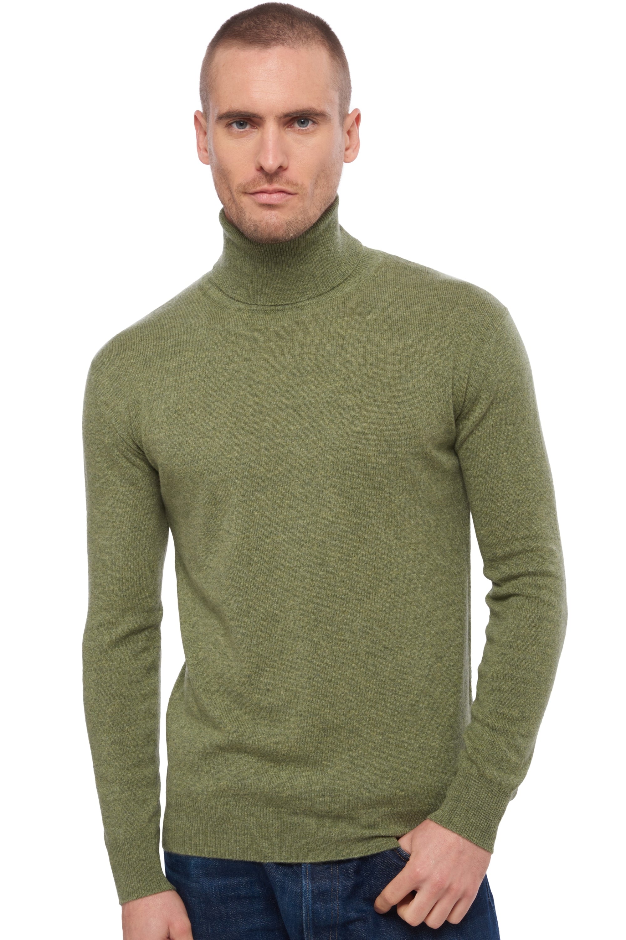 Preston en cachemire homme - vert chiné - Mahogany