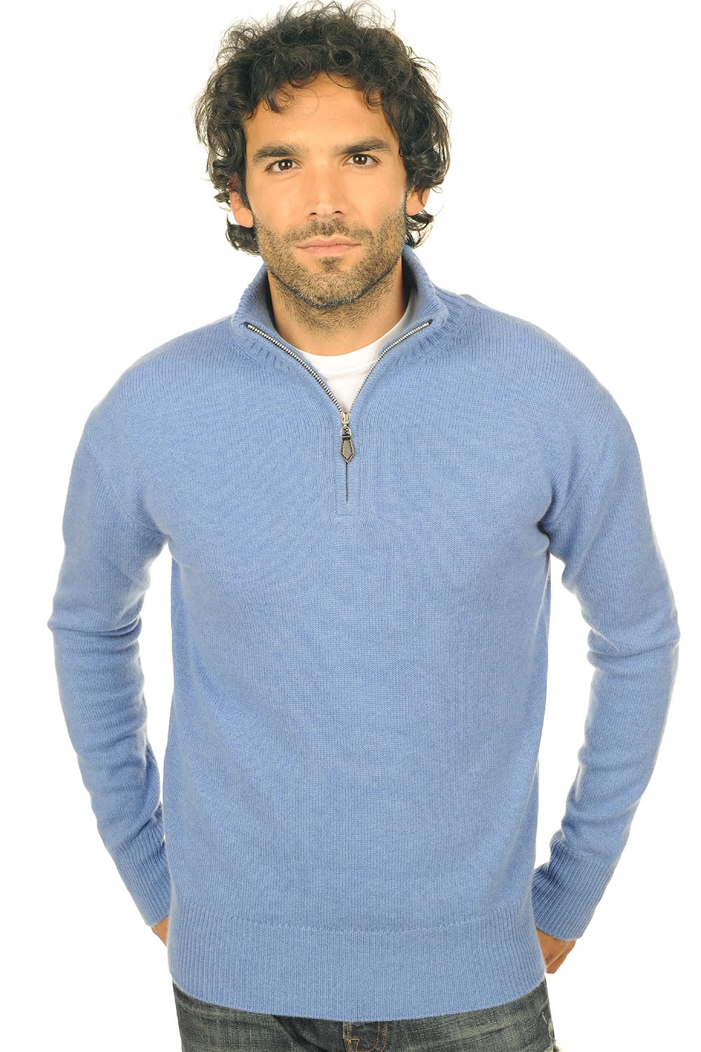Donovan en cachemire homme - bleu chiné - Mahogany