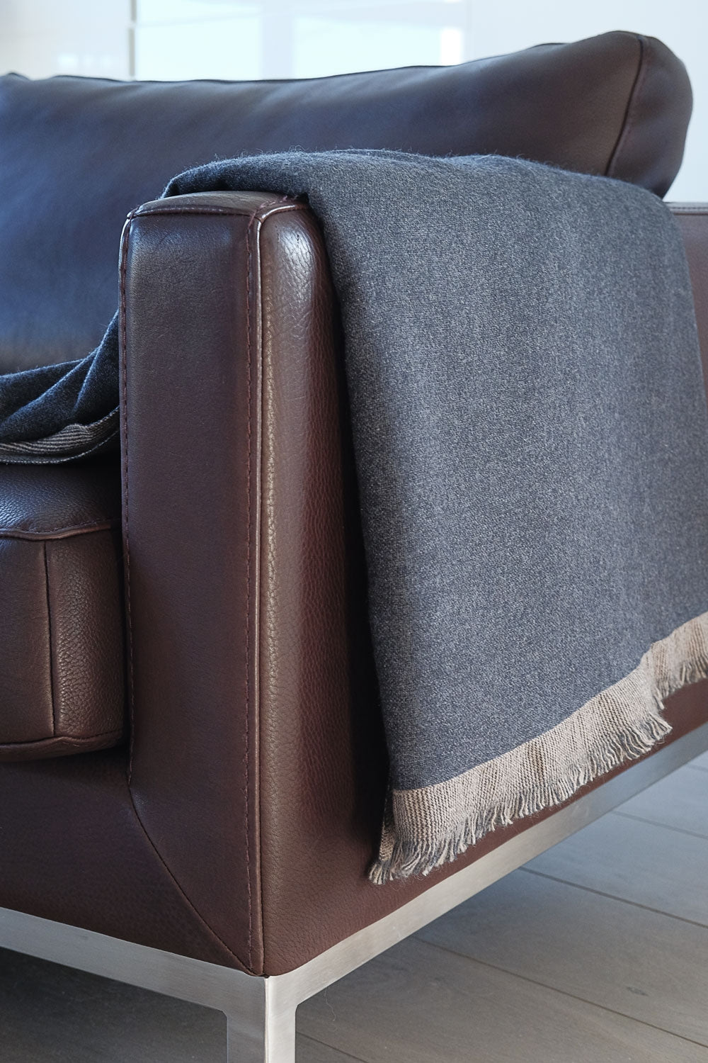 Plaid en cachemire, 100 % Cachemire, mixte, normale / 2 et 4 fils, tissé épais, Mahogany