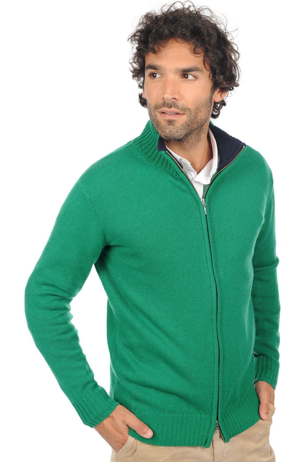 Maxime en cachemire homme - vert anglais-marine foncé - Mahogany