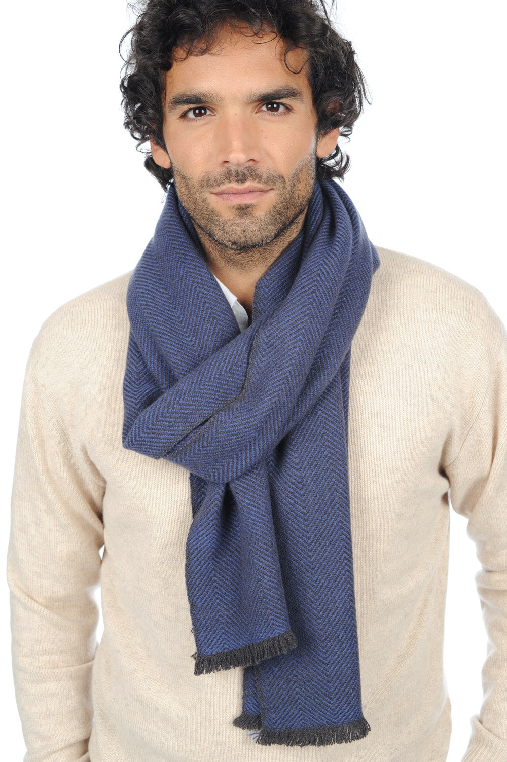 Orage en cachemire mixte - anthracite-bleu mâle - Mahogany