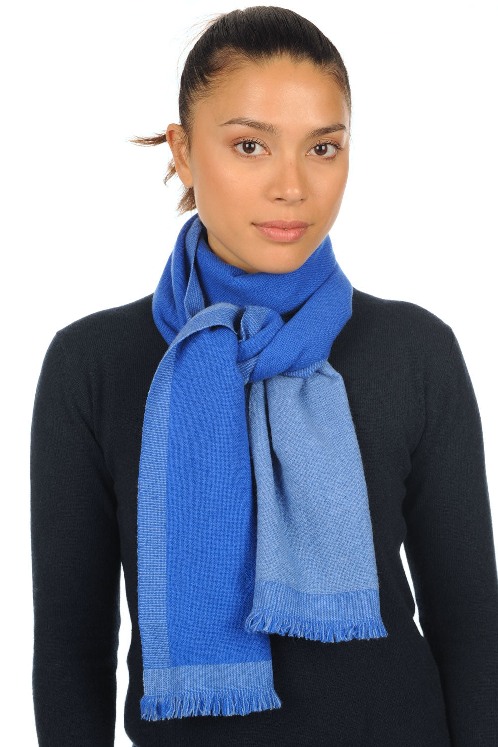 Tonnerre en cachemire mixte - bleu lapis-bleu chiné - Mahogany