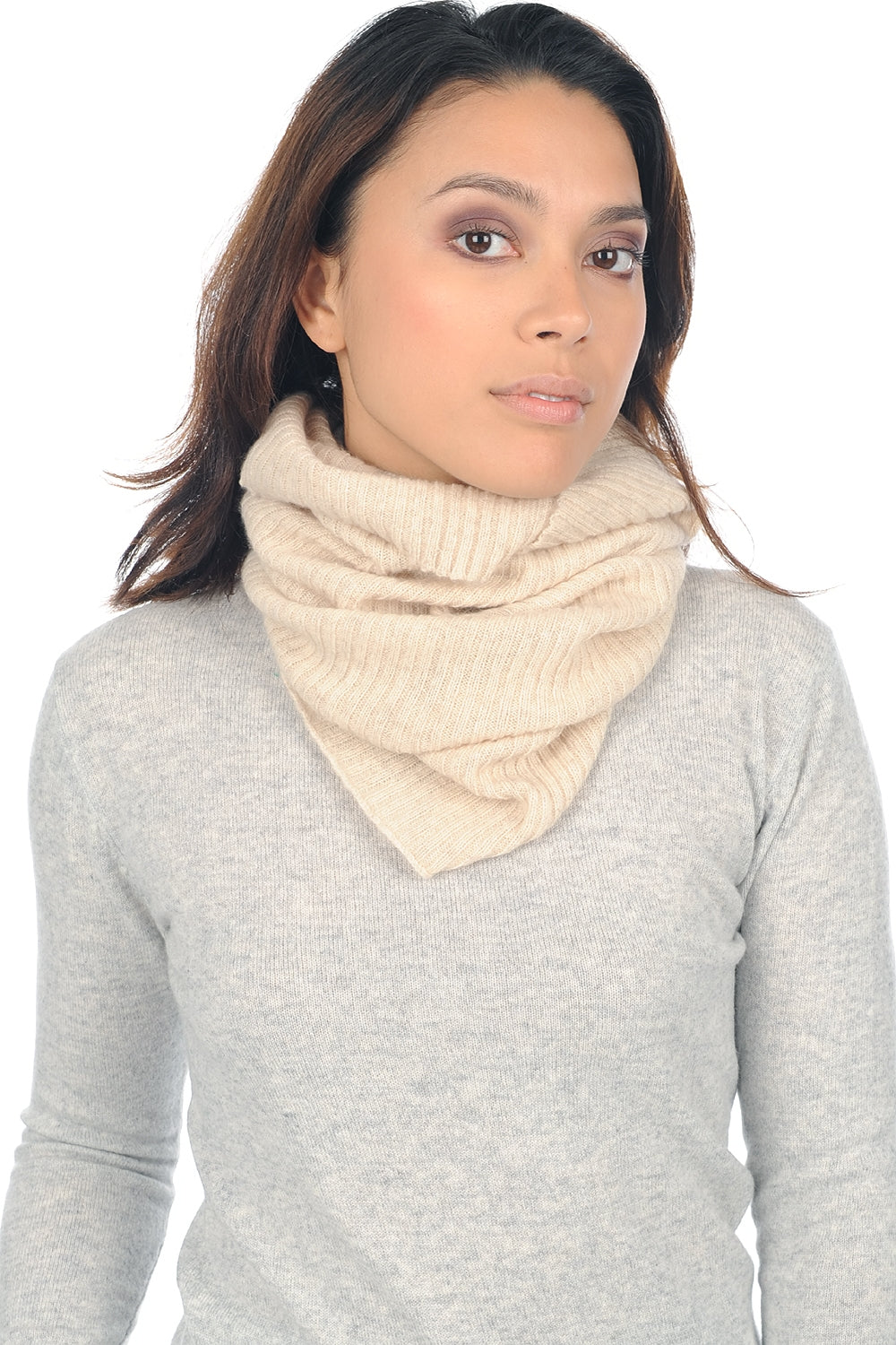Echarpe en cachemire, 100 % Cachemire, femme, normale / 2 et 4 fils, tricot déjaugé, Mahogany
