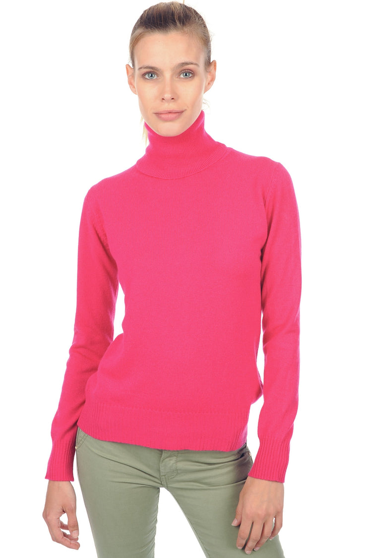 Pull en cachemire, 100 % Cachemire, femme, col col roulé, coupe droite, manches longues, normale / 2 et 4 fils, tricot normal, Mahogany