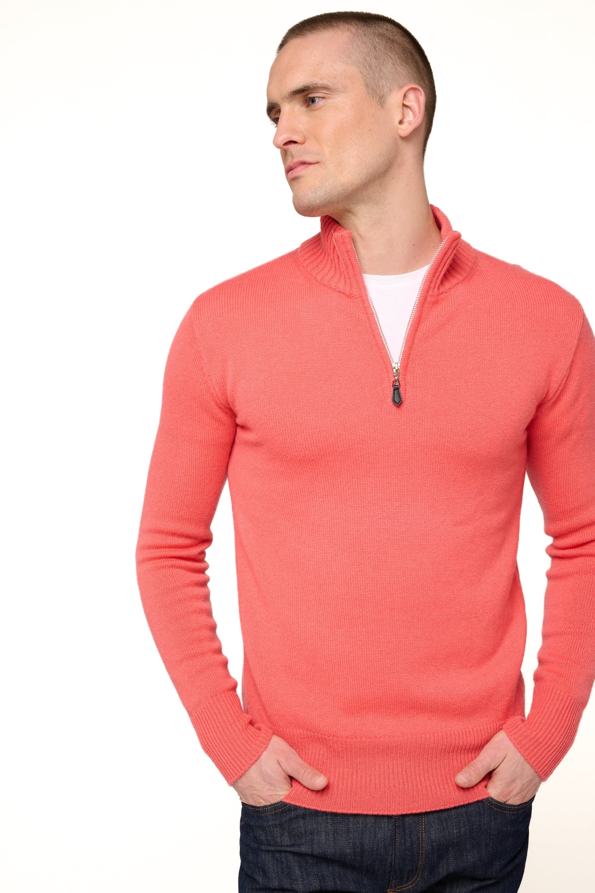 Donovan en cachemire homme - corail lumineux - Mahogany