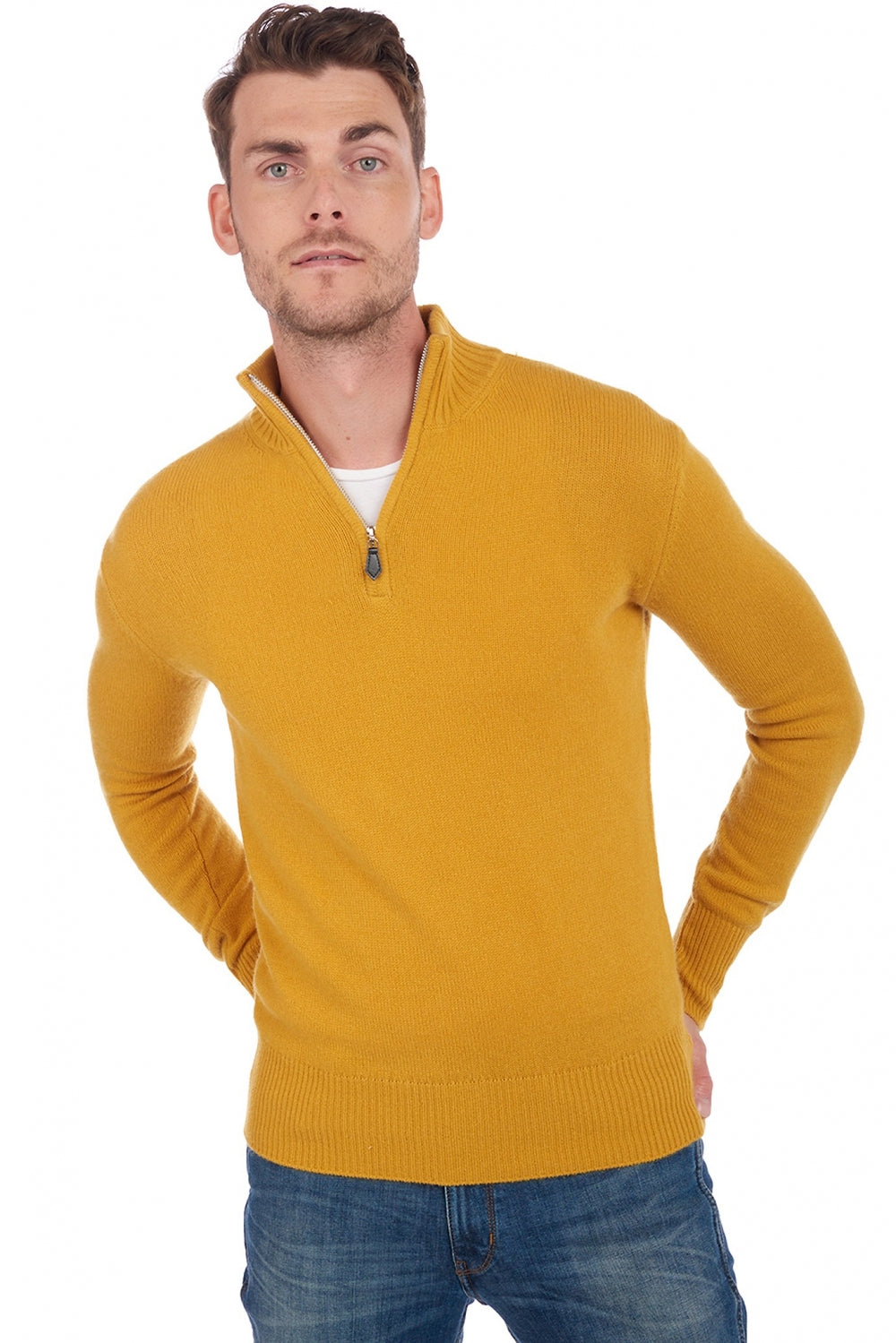 Donovan en cachemire homme - moutarde - Mahogany