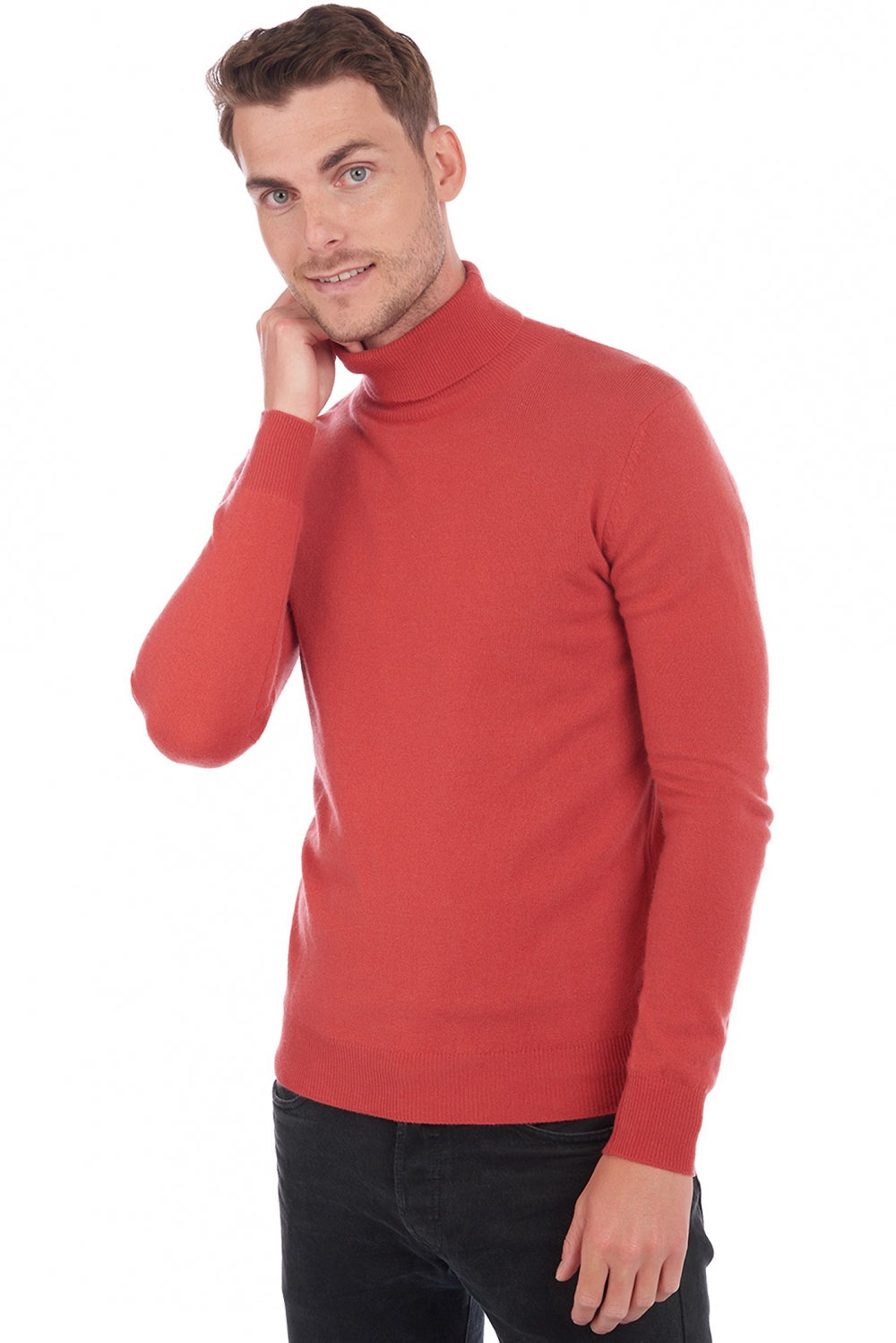Tarry en cachemire homme - quite coral - Mahogany