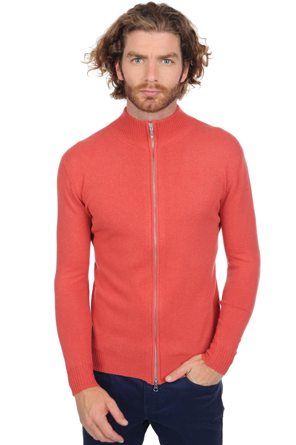 Thobias en cachemire homme - quite coral - Mahogany