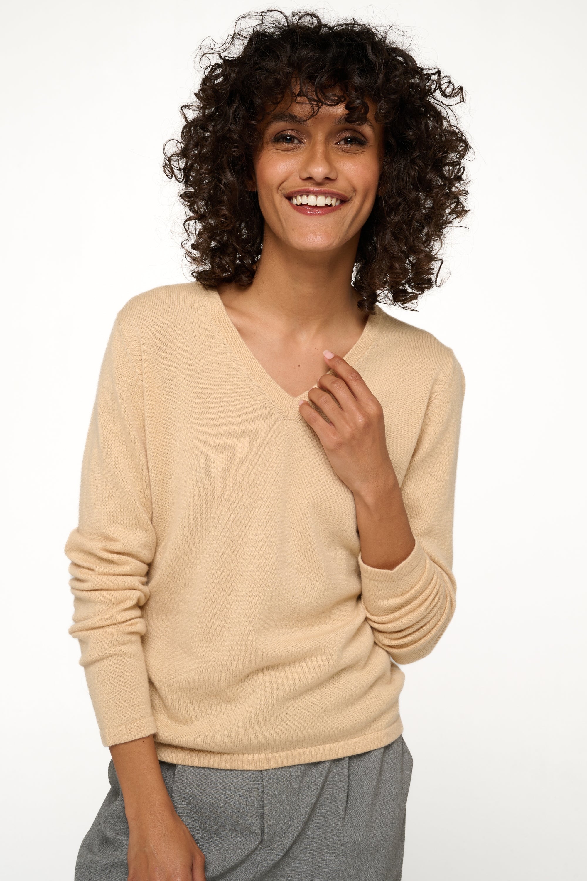 Emma en cachemire femme - Vue 3 - honey - Mahogany