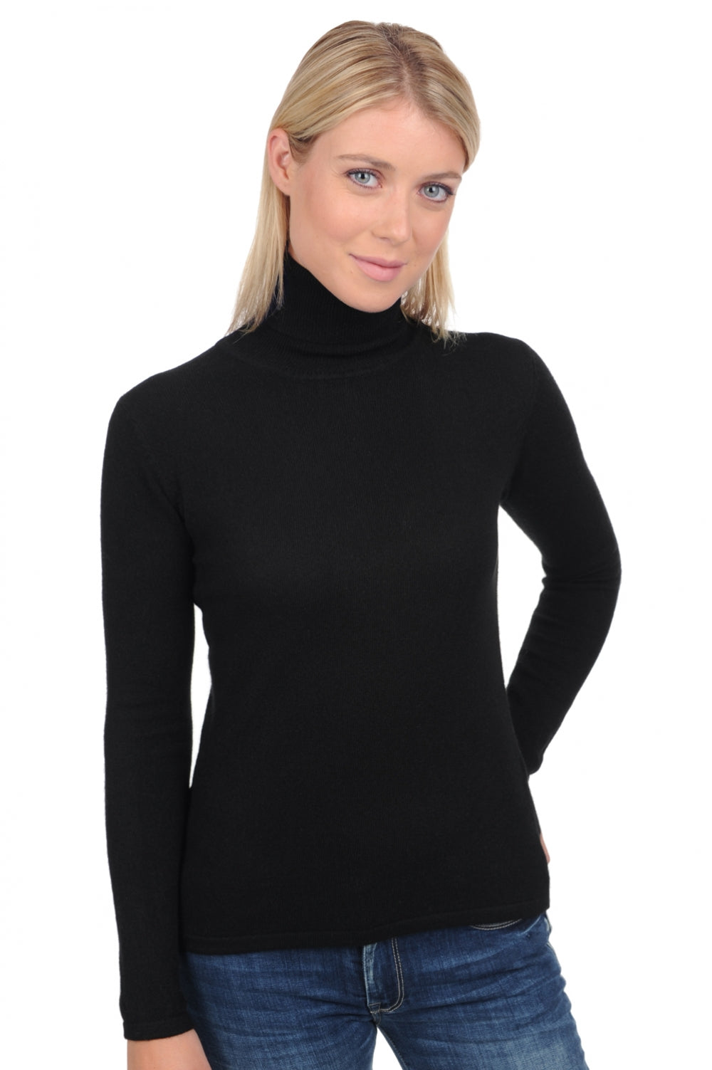 Pull en cachemire, 100 % Cachemire, femme, col col roulé, coupe ajustée, manches longues, normale / 2 et 4 fils, tricot normal, Mahogany