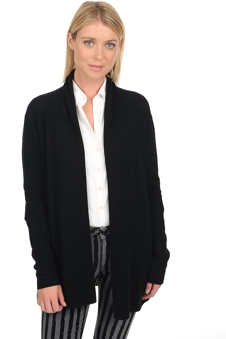 Veste en cachemire, 100 % Cachemire, femme, sans col, coupe droite, manches longues, fine, , Mahogany
