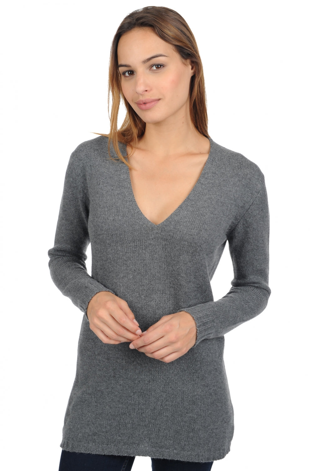 Vanessa Premium en cachemire femme - premium graphite - Mahogany