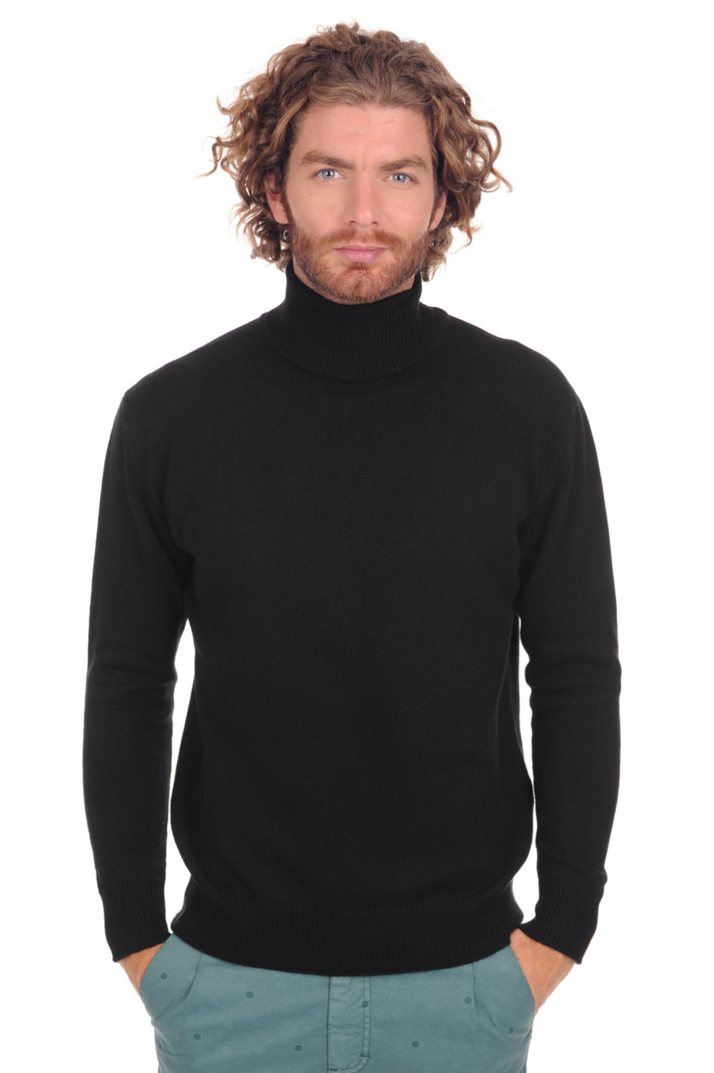 Pull en cachemire, 100 % Cachemire, homme, col col roulé, coupe droite, manches longues, normale / 2 et 4 fils, tricot normal, Mahogany