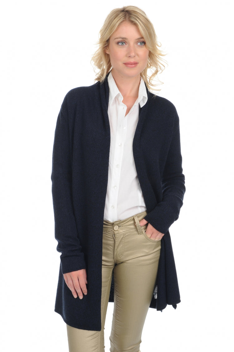 Veste en cachemire, 100 % Cachemire, femme, sans col, coupe droite, manches longues, normale / 2 et 4 fils, tricot normal, Mahogany