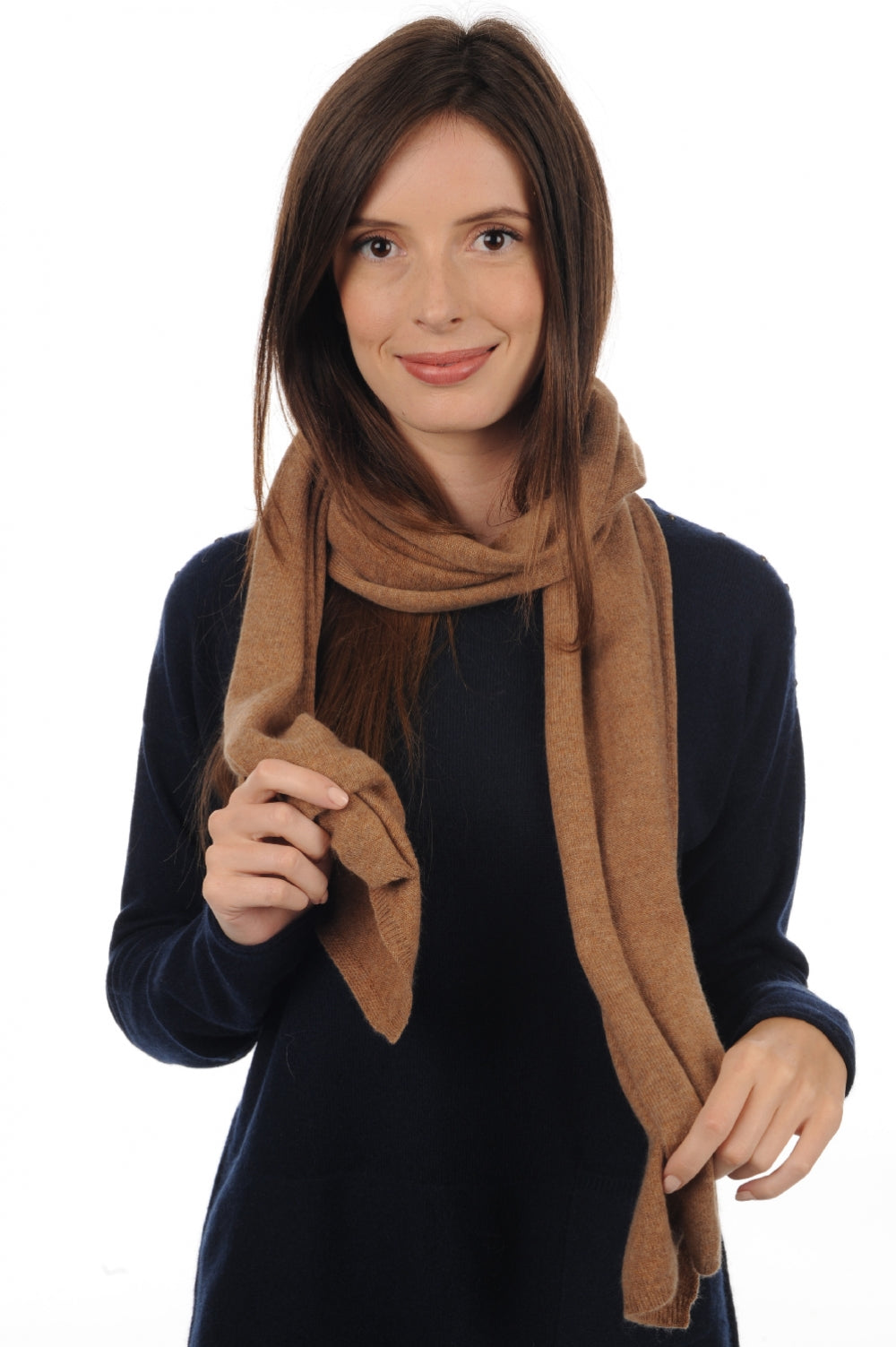Ozone en cachemire mixte - camel chiné - Mahogany