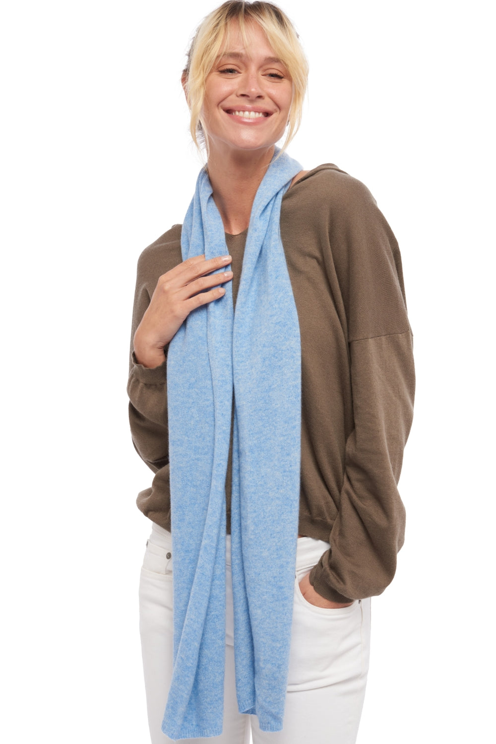 Ozone en cachemire mixte - bleu azur chiné - Mahogany