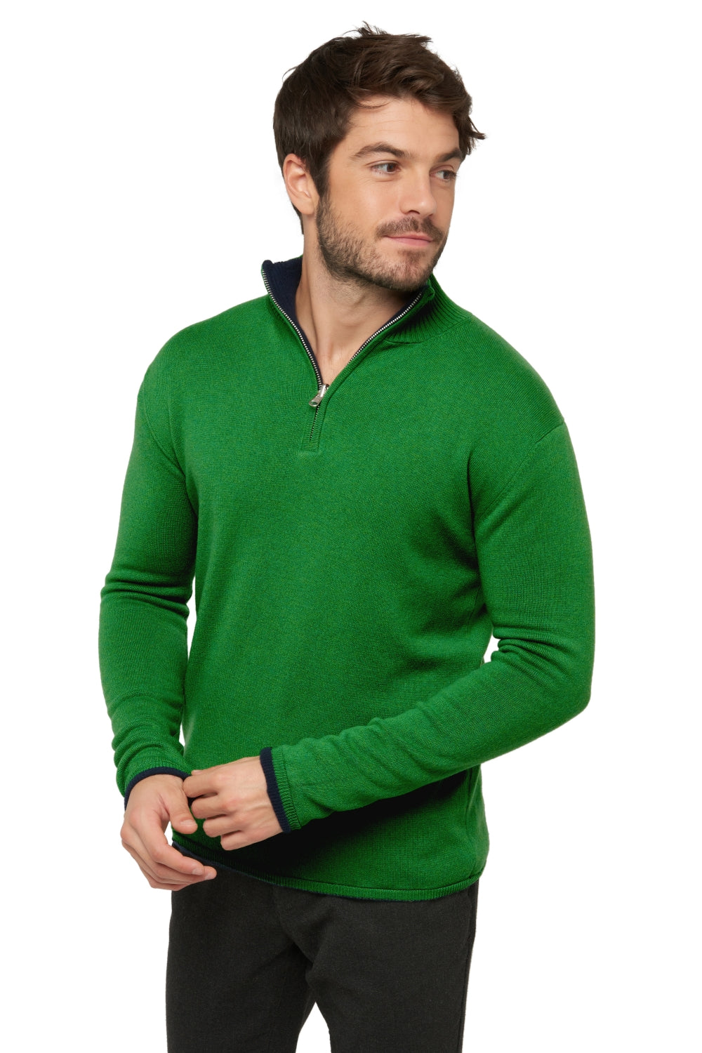 Cilio en cachemire homme - marine foncé / basil - Mahogany