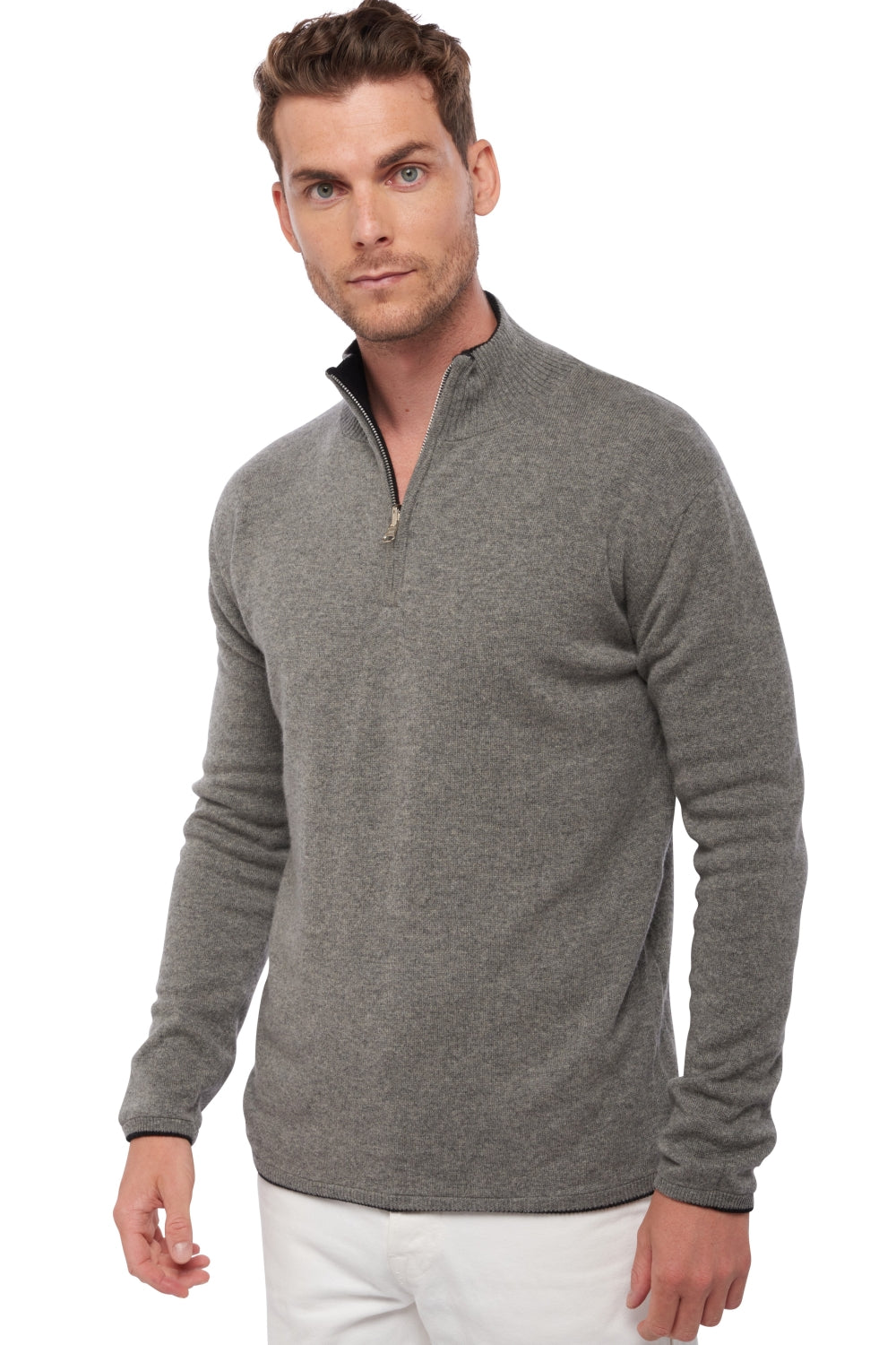 Cilio en cachemire homme - noir / gris chiné - Mahogany