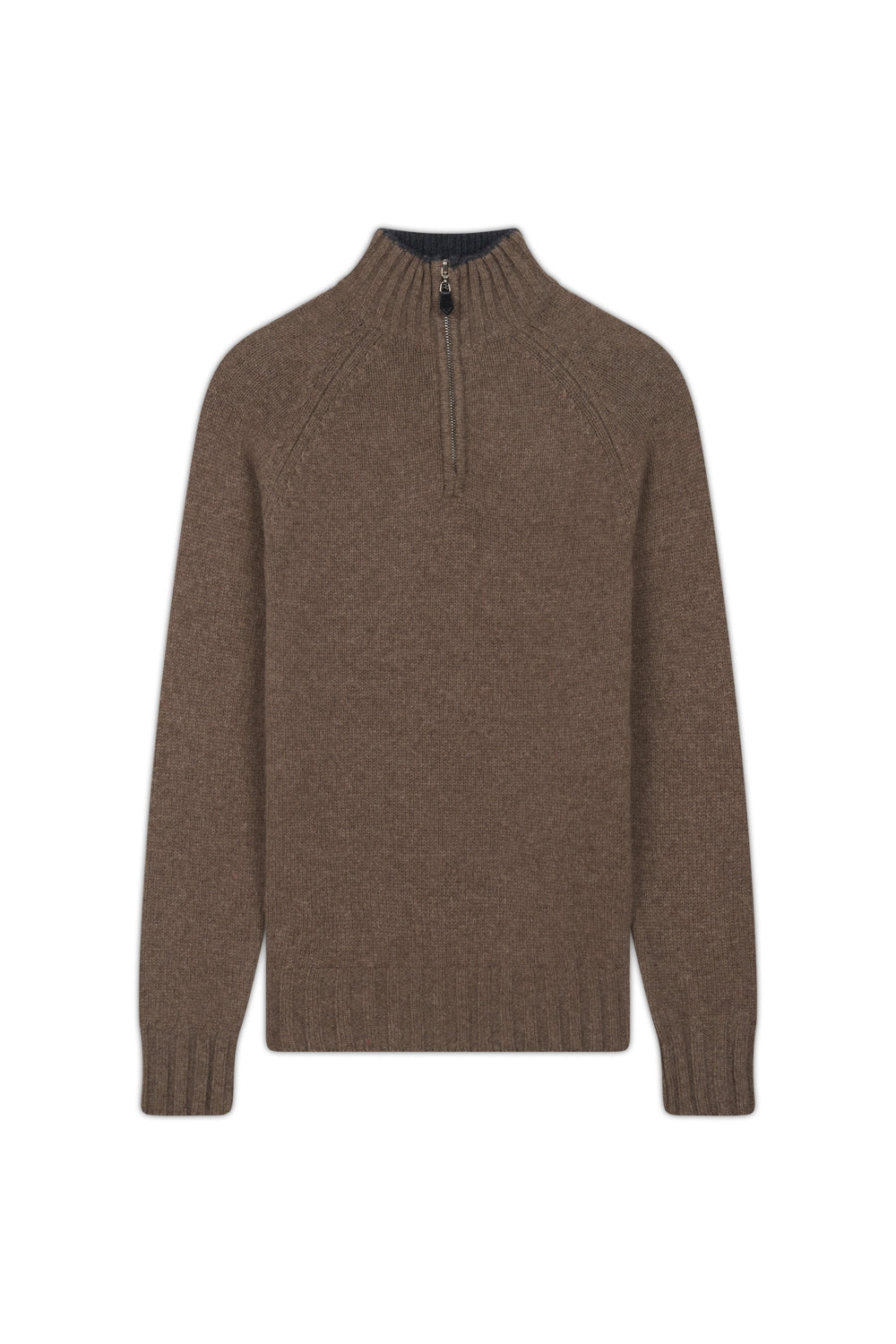 Howard en cachemire et yak homme - marron naturel / anthracite chiné - Mahogany