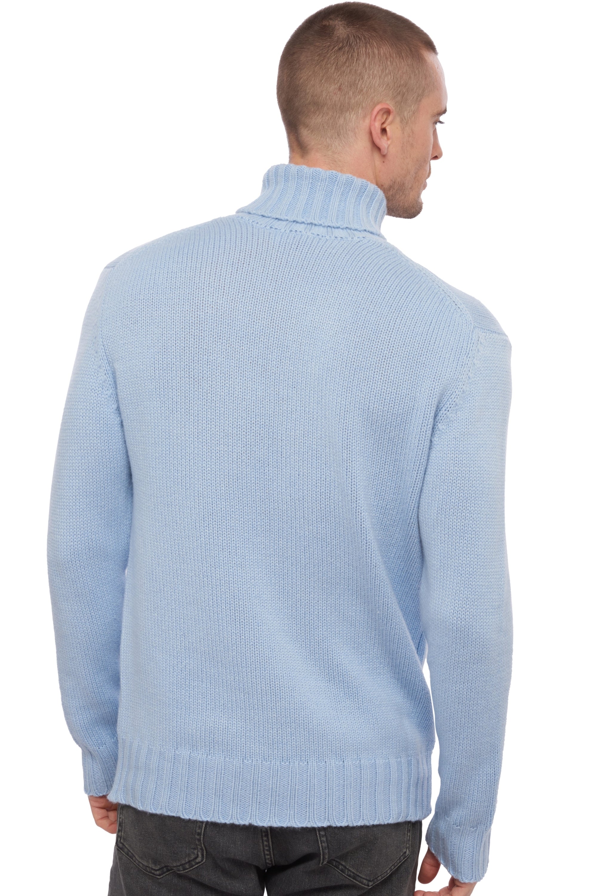 Achille en cachemire homme - Vue 3 - ciel - Mahogany