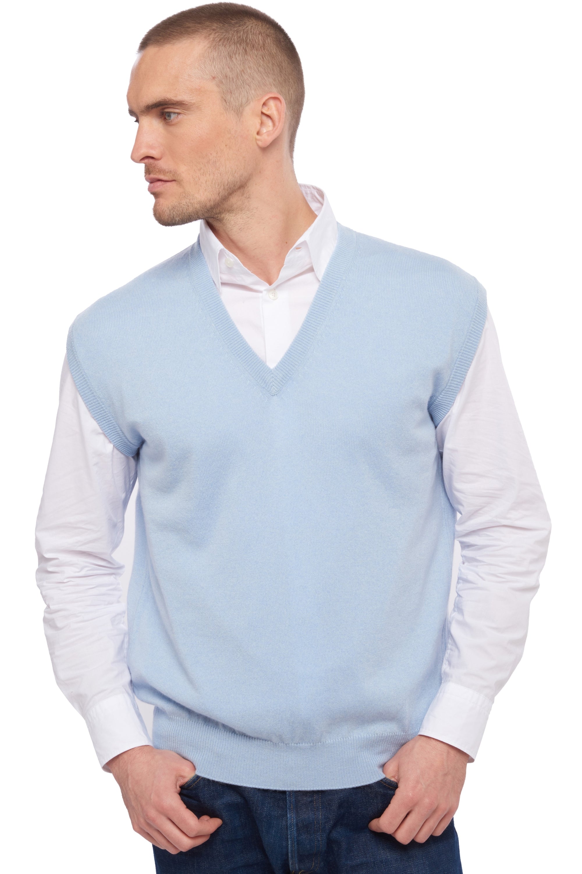 Balthazar en cachemire homme - ciel - Mahogany