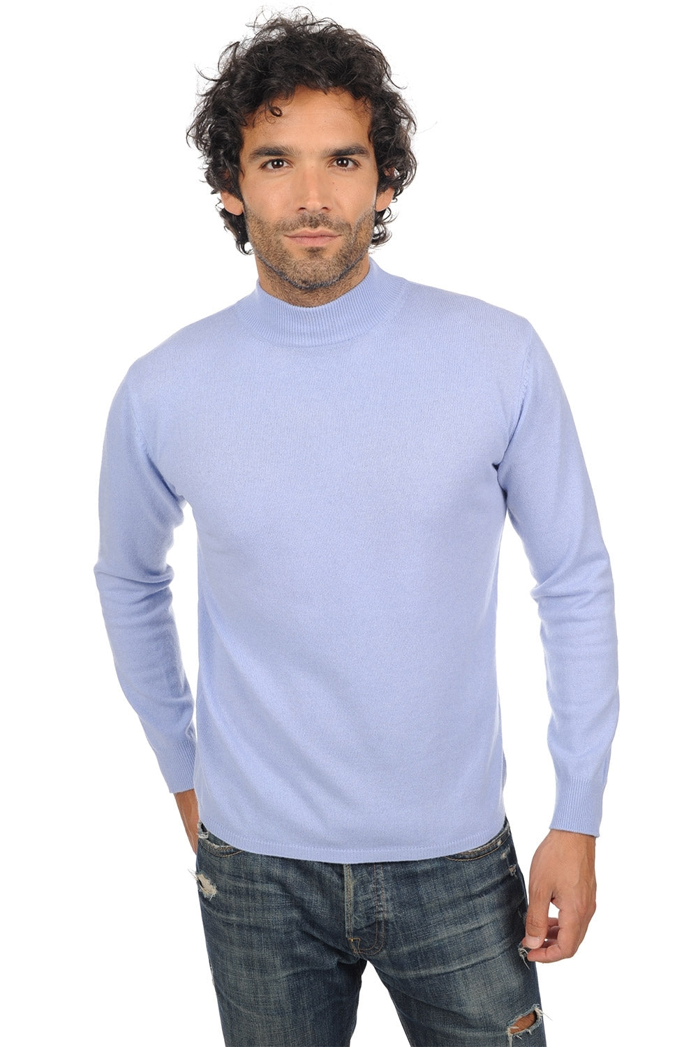 Frederic en cachemire homme - ciel - Mahogany