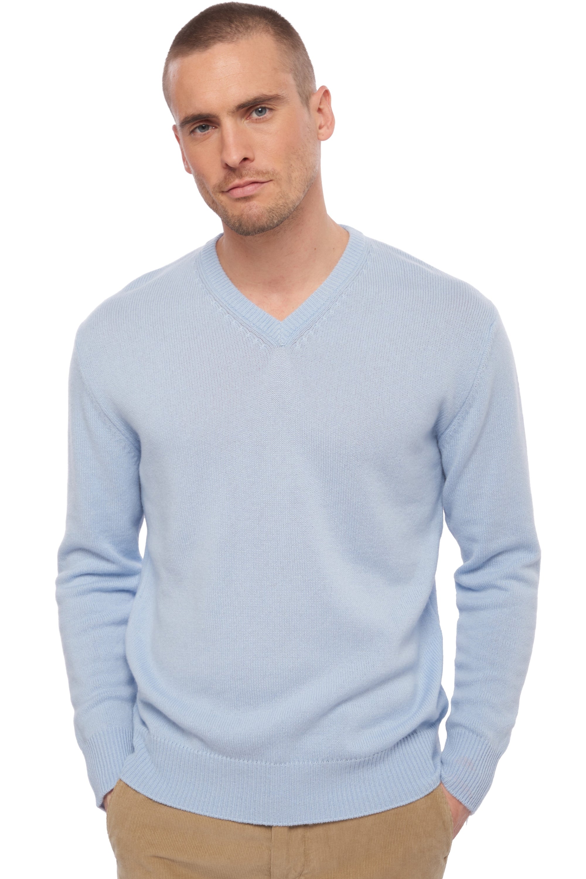 Hippolyte 4F en cachemire homme - ciel - Mahogany
