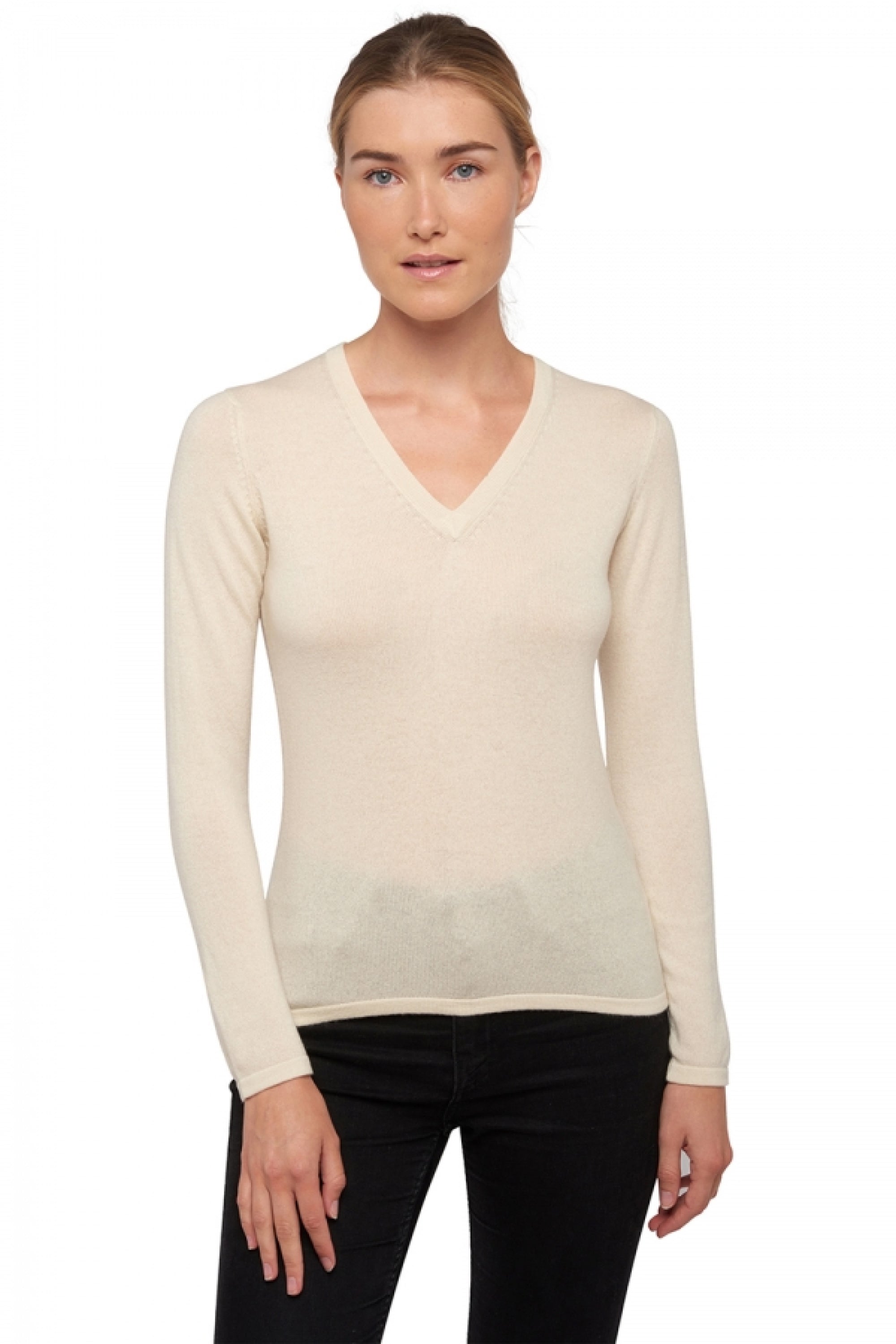 Emma en cachemire femme - natural écru - Mahogany