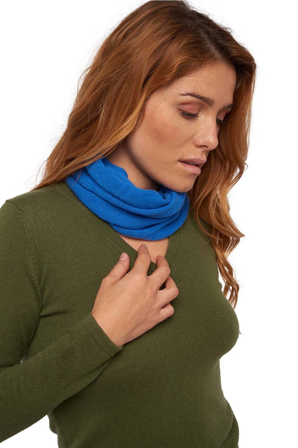 Fraise en cachemire femme - tetbury blue - Mahogany