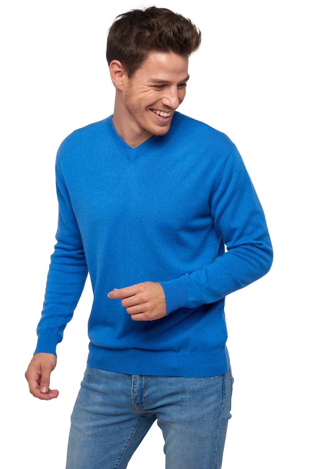 Gaspard en cachemire homme - tetbury blue - Mahogany