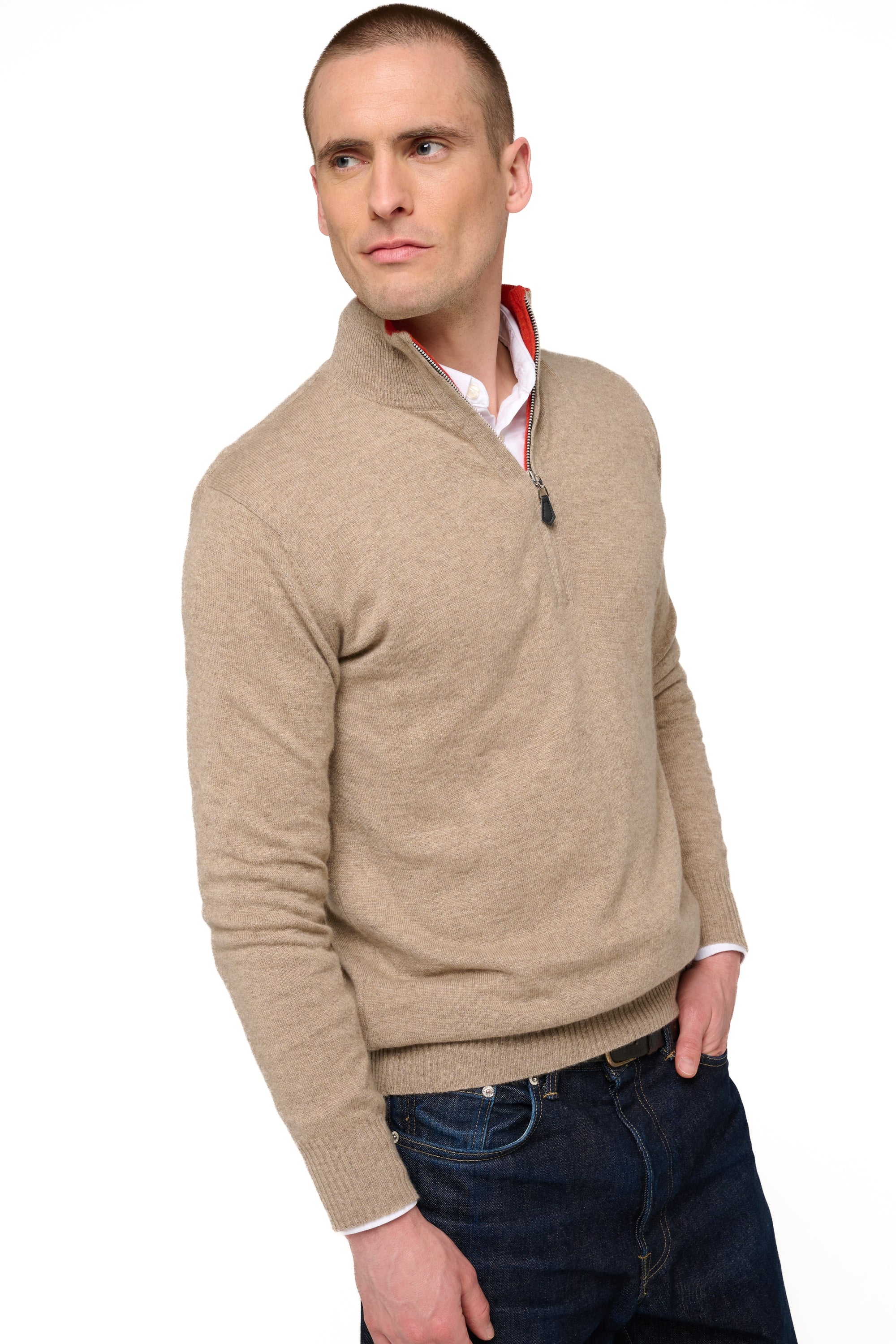 Henri en cachemire homme - natural brown / paprika - Mahogany