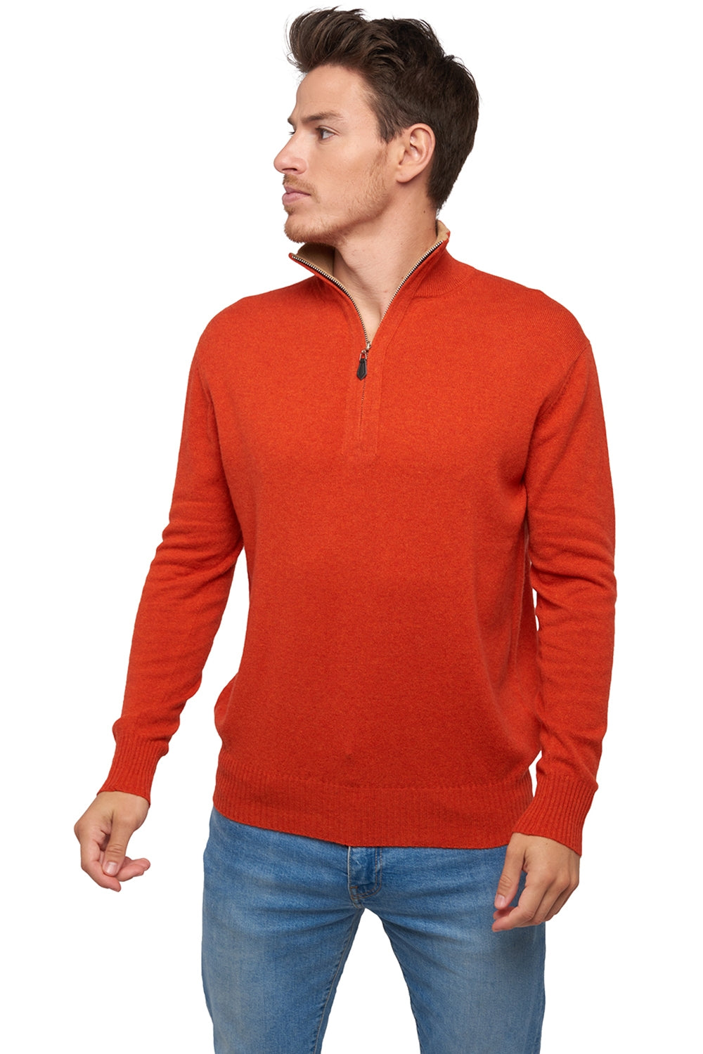 Henri en cachemire homme - paprika / camel - Mahogany