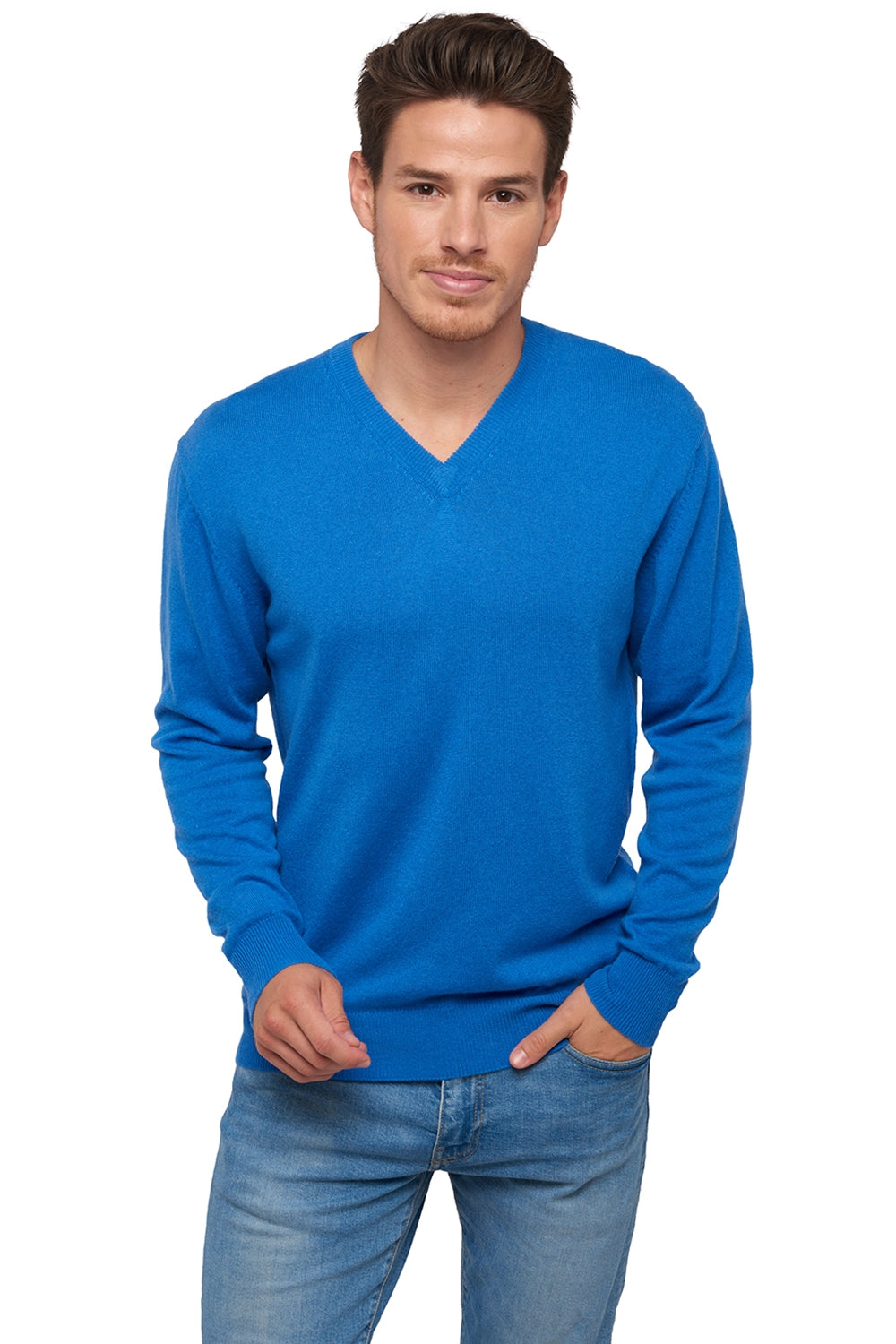 Hippolyte 4F en cachemire homme - tetbury blue - Mahogany
