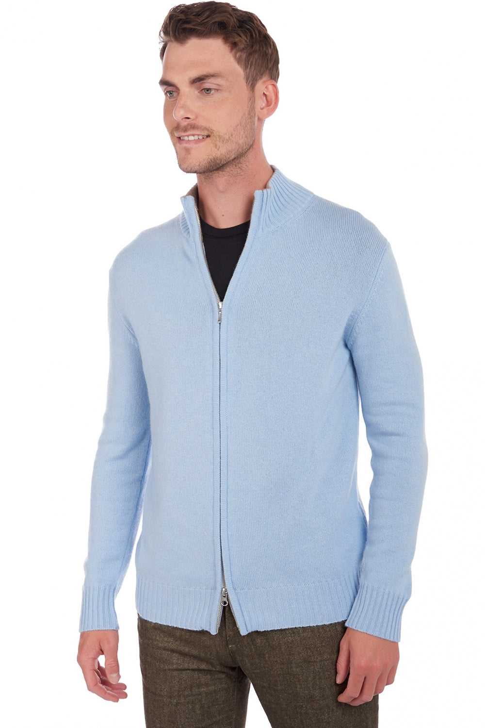 Maxime en cachemire homme - ciel / natural brown - Mahogany