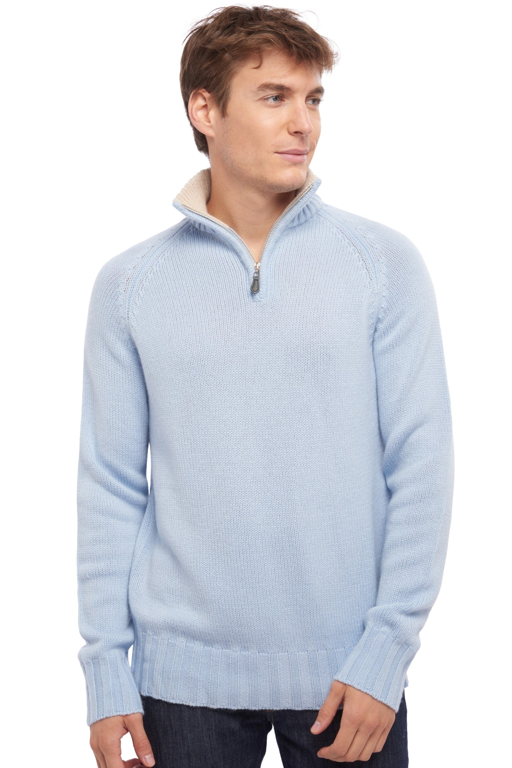 Olivier en cachemire homme - ciel / beige intemporel - Mahogany