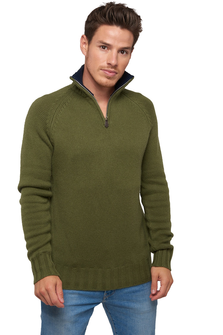 Olivier en cachemire homme - kaki / marine foncé - Mahogany