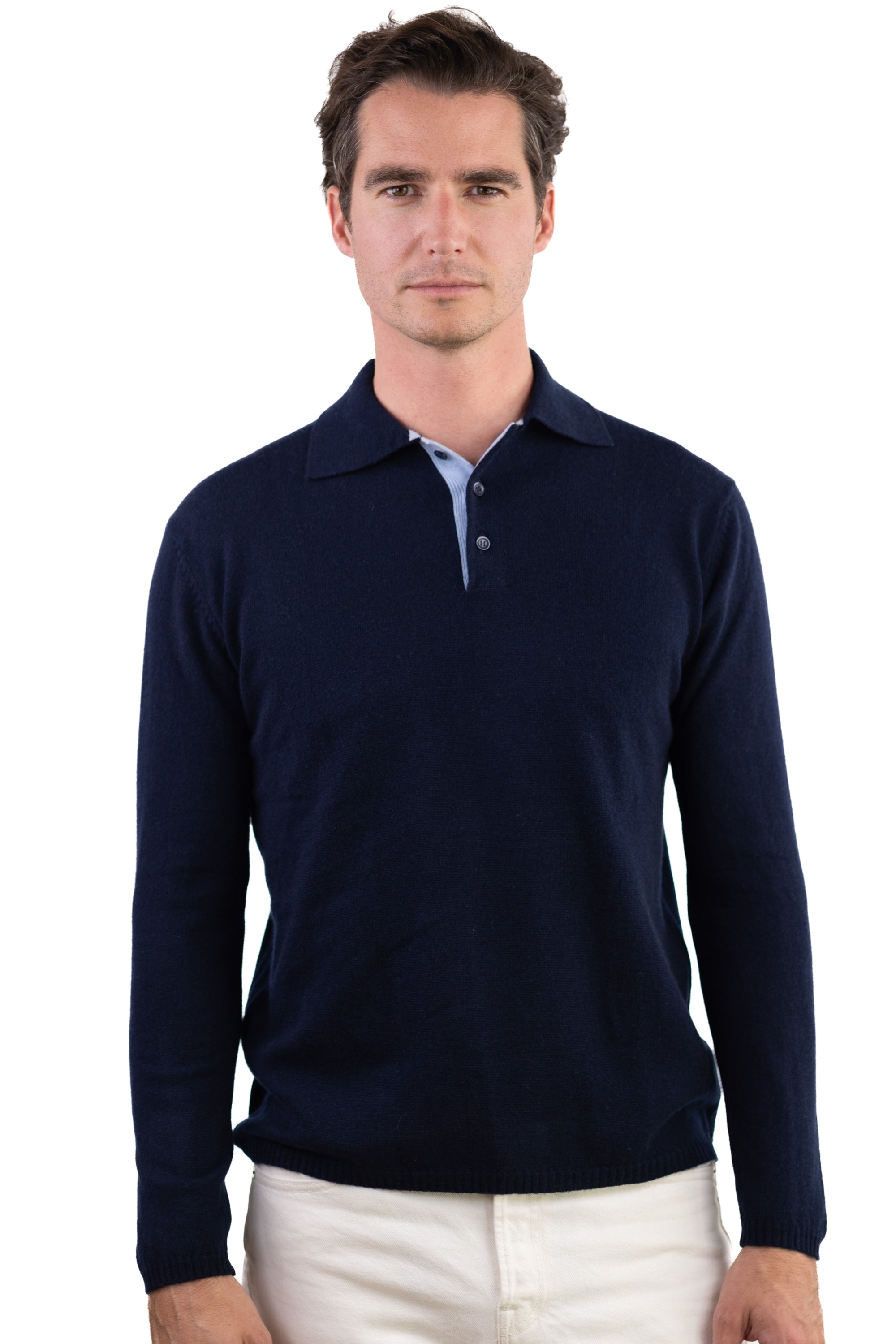 Scott en cachemire homme - marine foncé / ciel - Mahogany
