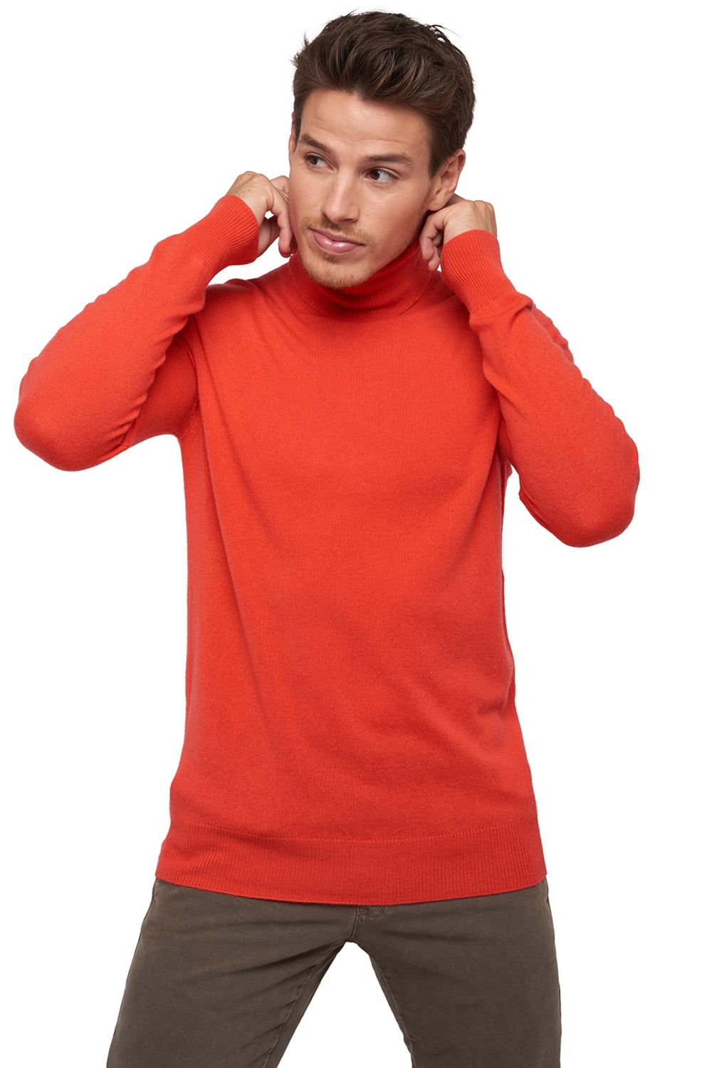 Tarry en cachemire homme - pinkorange - Mahogany