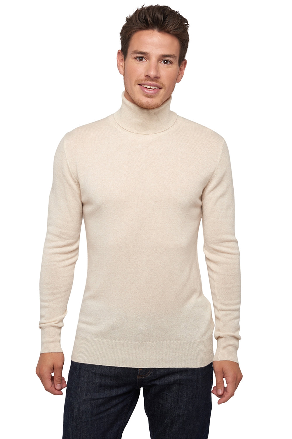 Tarry en cachemire homme - quite ecru - Mahogany