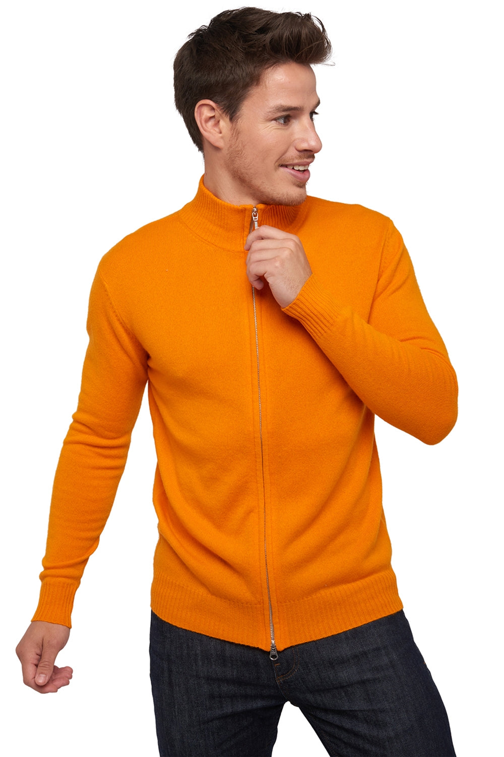 Thobias en cachemire homme - orange - Mahogany