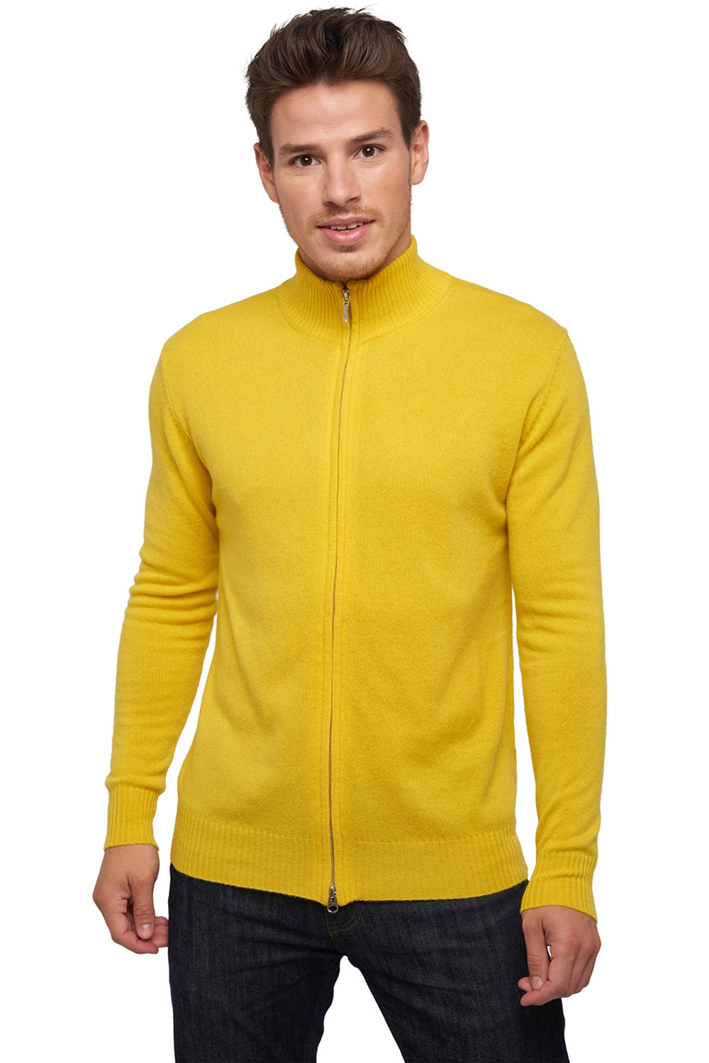Thobias en cachemire homme - sunny yellow - Mahogany
