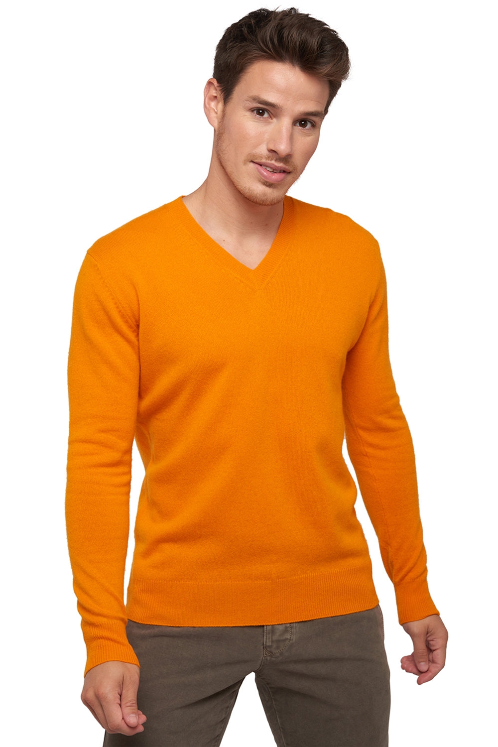 Tor en cachemire homme - orange - Mahogany